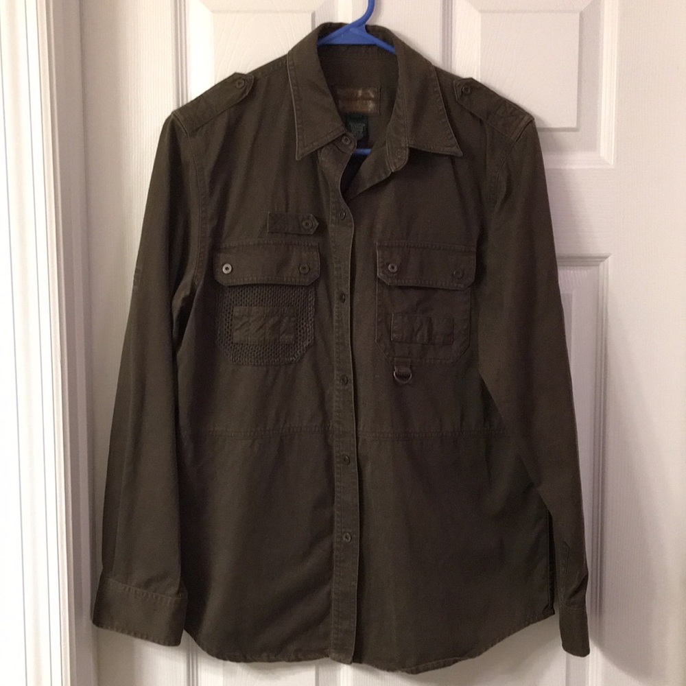 Ralph Lauren army green military inspired shirt